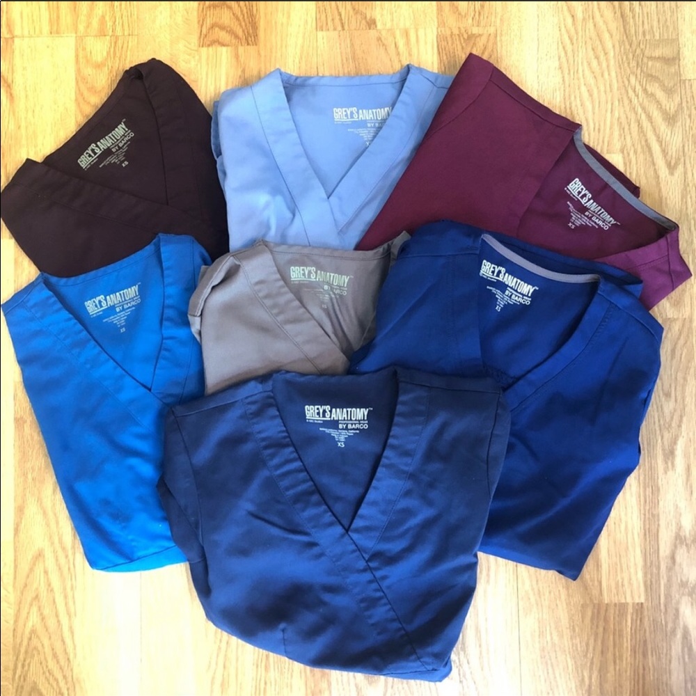 Grey’s Anatomy scrub top bundle / lot -7 pieces